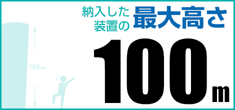 納入した装置の最大高さ 100m